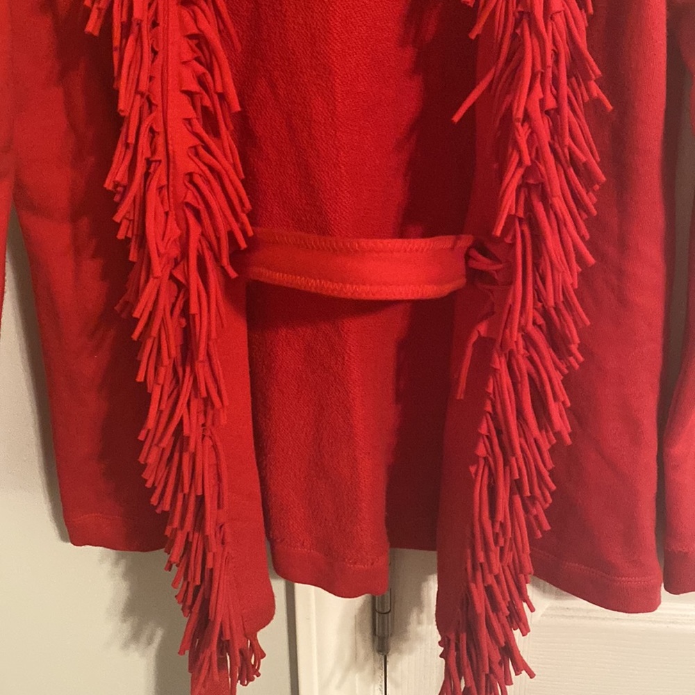 Ruby Rd. Red Fringe Jacket - Picture 2 of 4